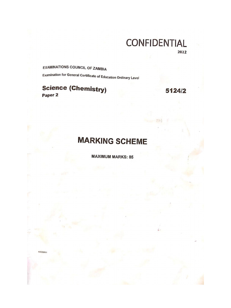 2022 Science P2 Marking Scheme | PDF