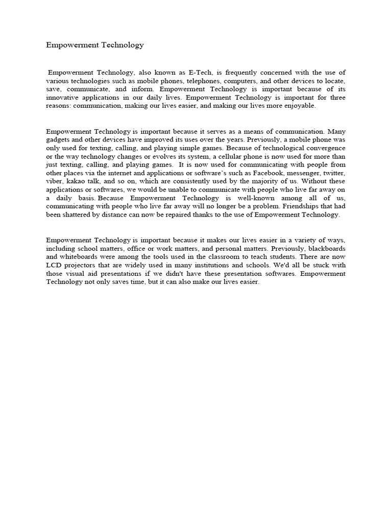 Empowerment Technology Pdf