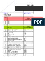 Costing Sheet