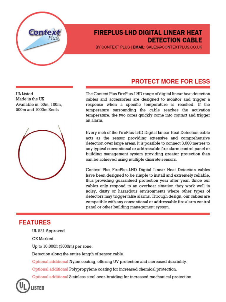 Digital Linear Heat Detection Cable | PDF | Building Automation ...