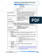 Mathematics Resource Package: Quarter I Subject: MATH Date: - Day: 1 Content Standard