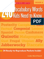 240 Vocabulary Words Kids Need To Know Grade6