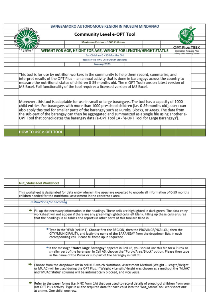 Community e-OPT Tool for Nutrition | PDF | Significant Figures