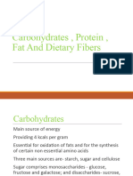 Carbohyrates, Protein, Fat and Dietary Fibres