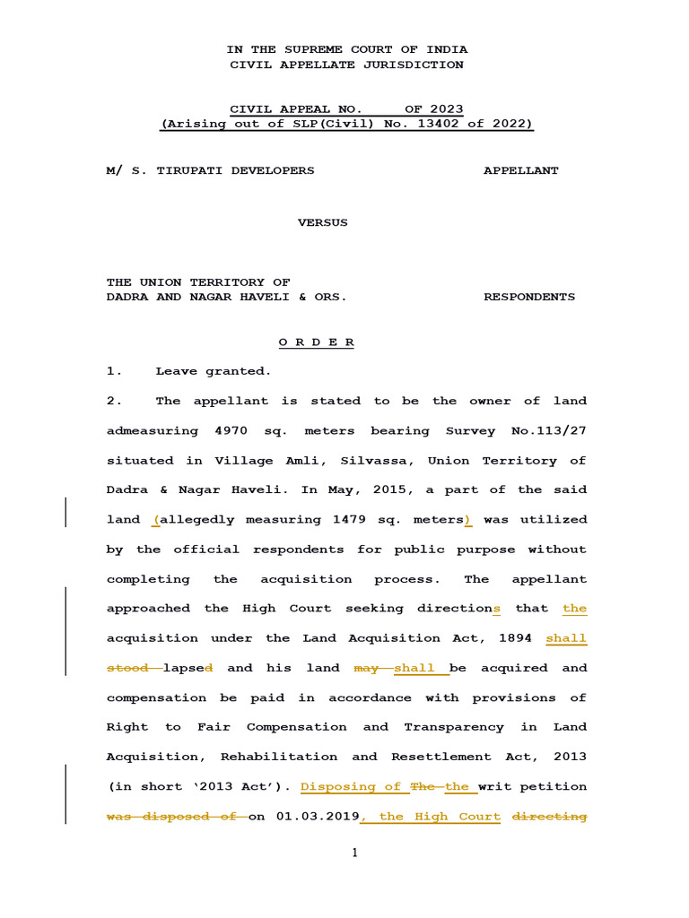 Supreme Court Ruling on Land Acquisition | PDF