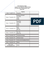 Jadwal Kegiatan Latihan HW