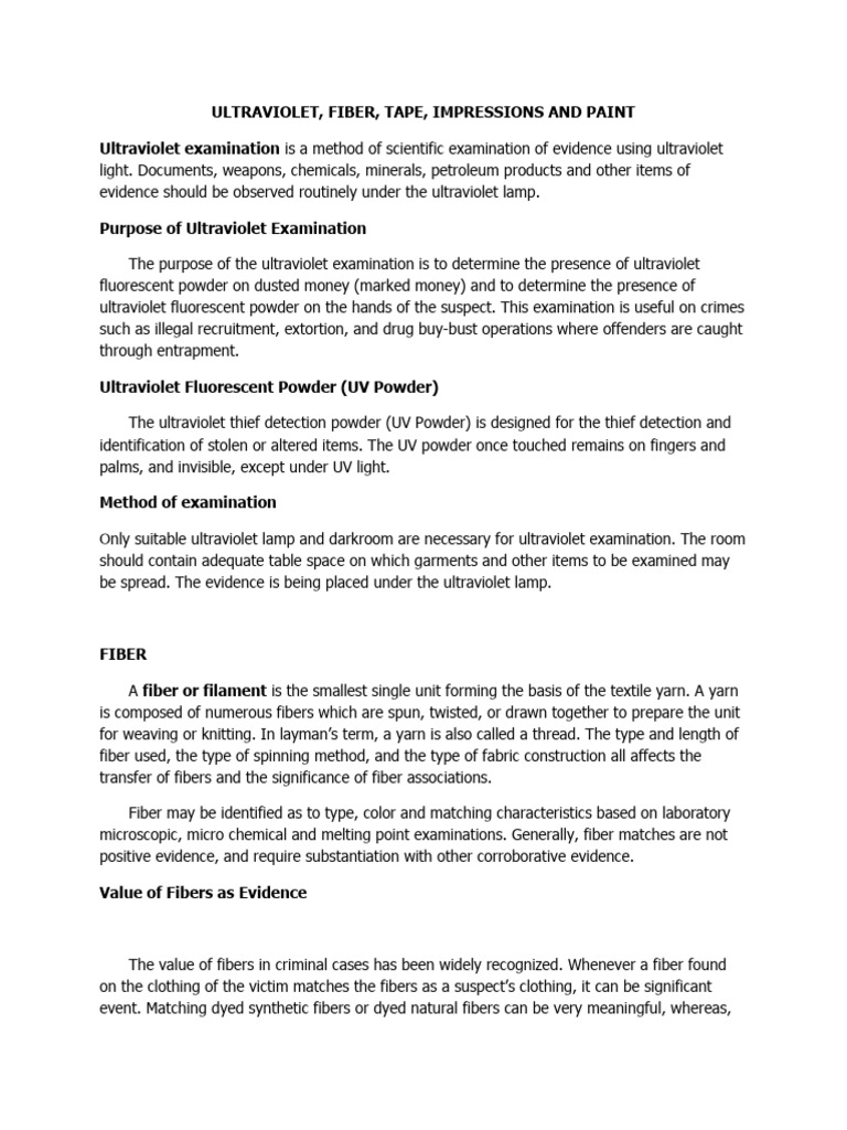 Ultraviolet Fiber Tape Impressions and Paint PDF Yarn Ultraviolet