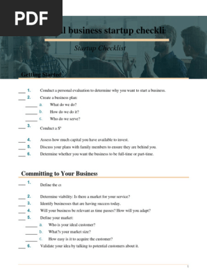 Small business startup checklist