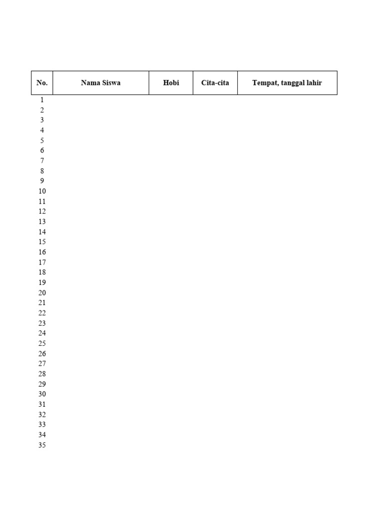 Format data siswa pdf