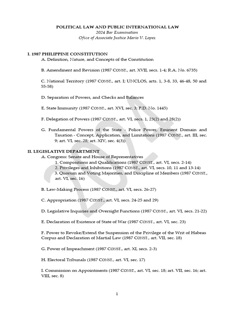 Political Law and Public International Law 1 Download Free PDF