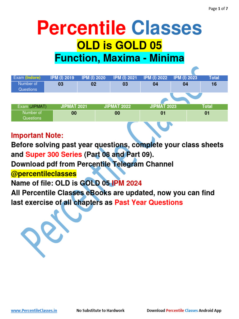 IPM Exam Past Questions 2019-2023 | PDF | Function (Mathematics ...