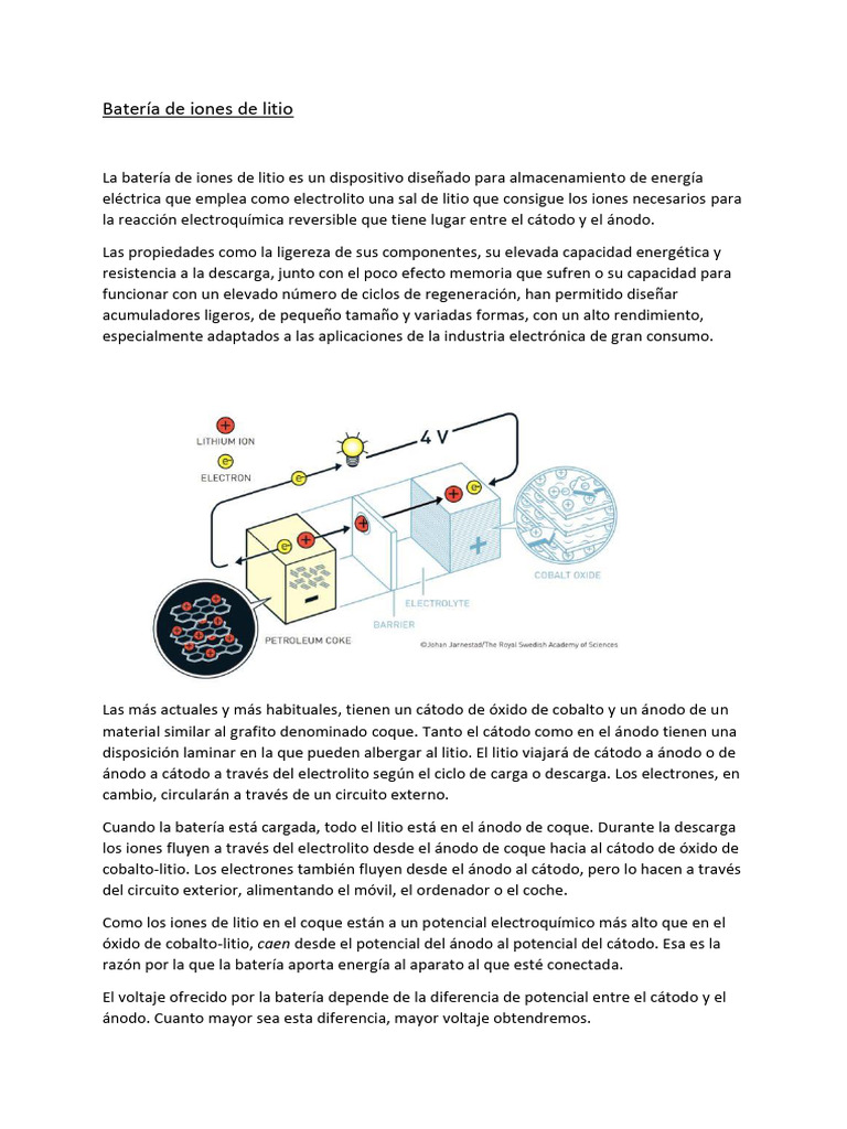 Baterías de Iones de Litio | PDF | Batería de iones de litio | Cátodo