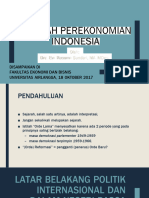 DRAF-SEJARAH PEREKONOMIAN INDONESIA. FEB Unair 18 Okt 2017