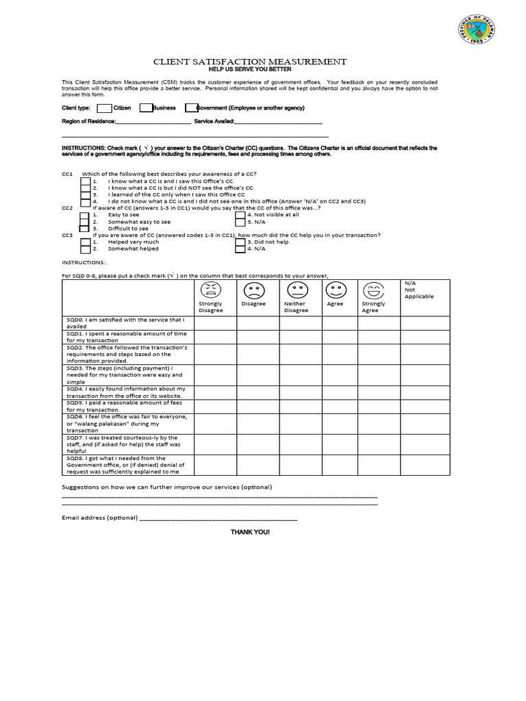 Client satisfaction measurement pdf business