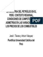 LA IND DEL PETRÓLEO EN EL PERÚ - CONTEXTO REGIONAL Y ASIMETRÍAS de PRECIOS DE LOS COMBUSTIBLES