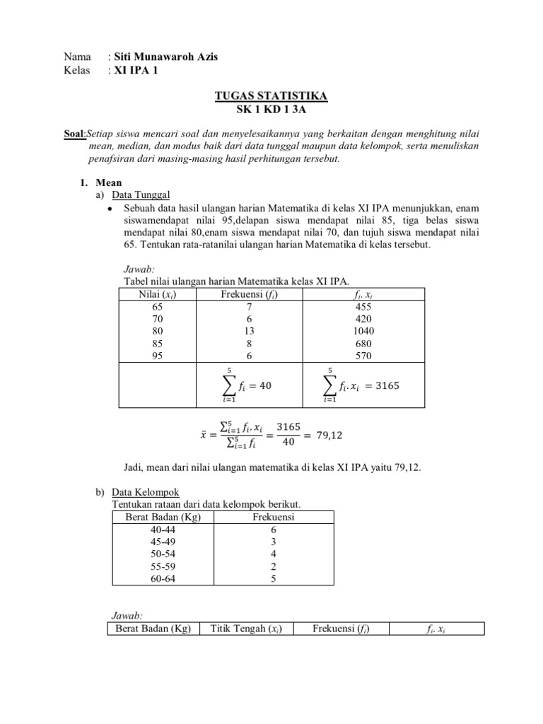 Statistika Mean Median Dan Modus