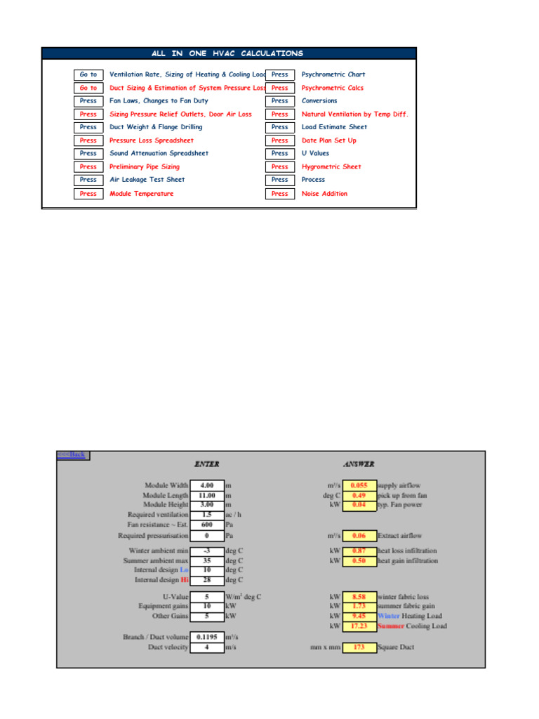 All in One HVAC Calculation | PDF | Humidity | Building Materials