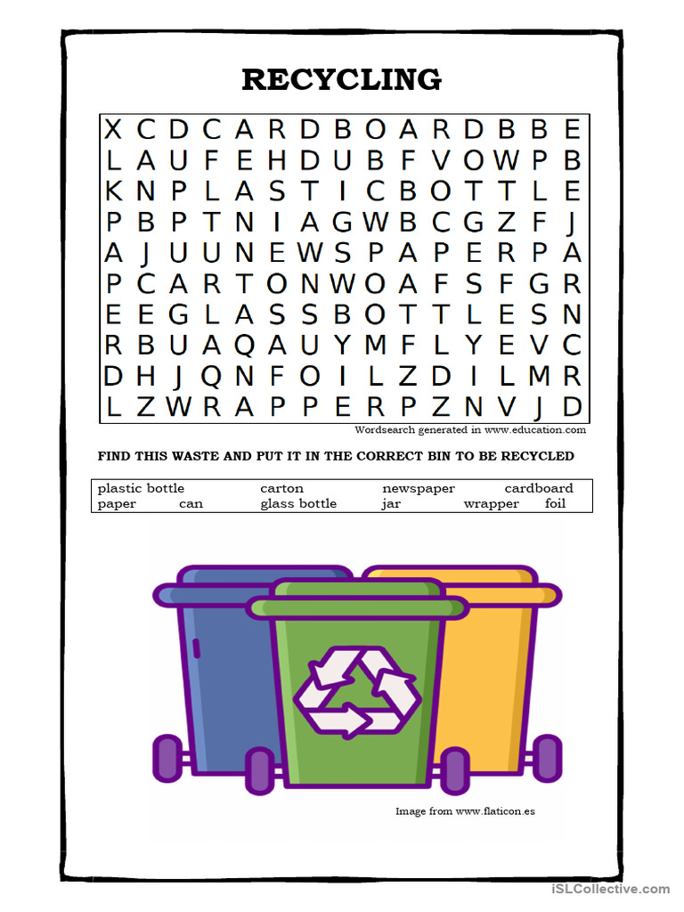 Recycling Wordsearch | PDF