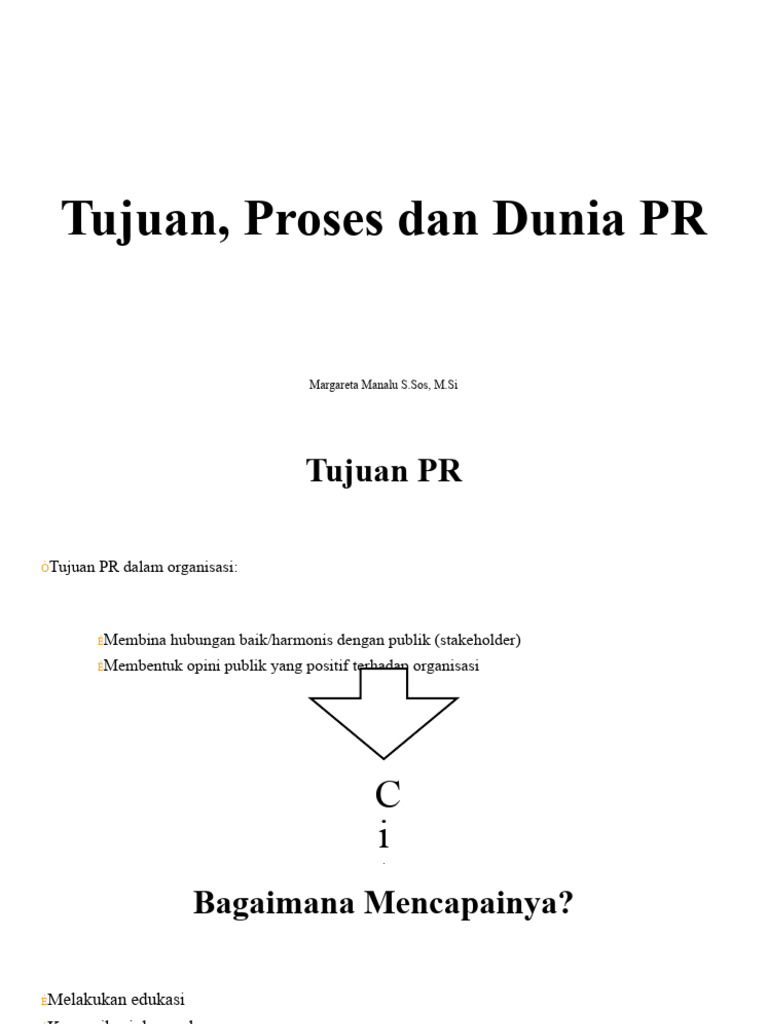 Tujuan dan Proses PR dalam Organisasi | PDF | Bisnis