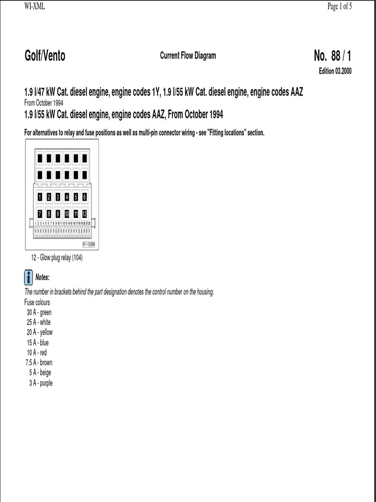 Golf mk3 Aaz Engine Wiring Diagrams From October 1994 PDF