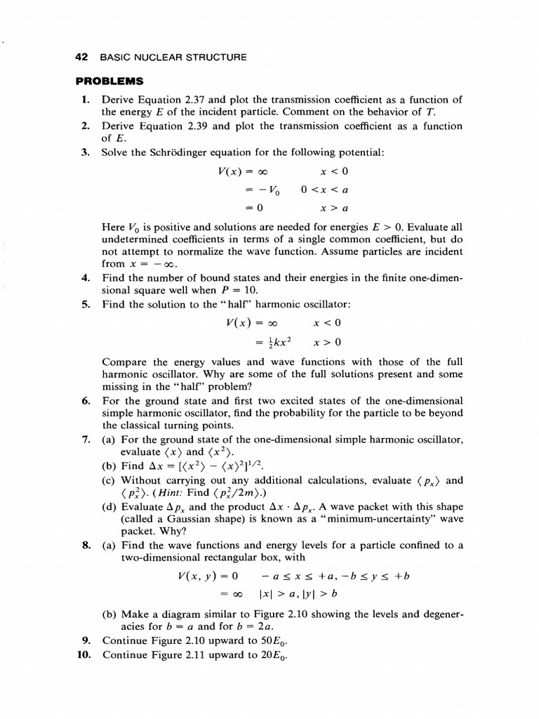 Nuclear Physics Problem Solutions | PDF | Wave Function | Waves