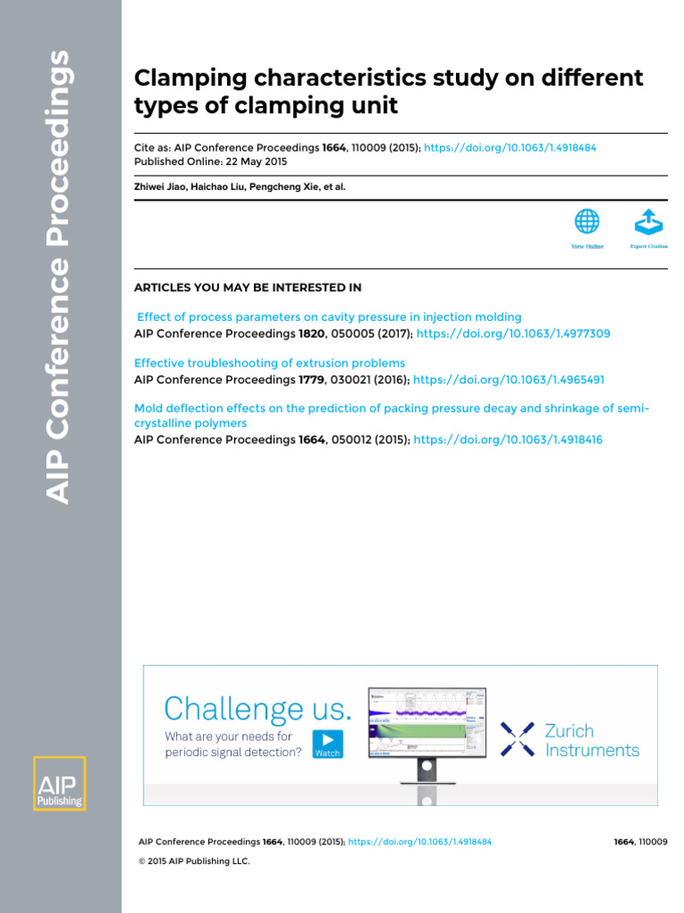 Clamping Characteristics Study On Different Types of Clamping Unit