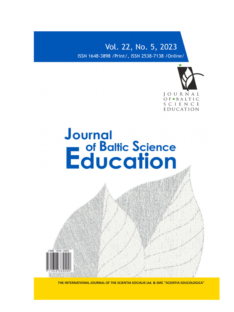 Journal of Baltic Science Education, Vol. 22, No. 5, 2023 PDF