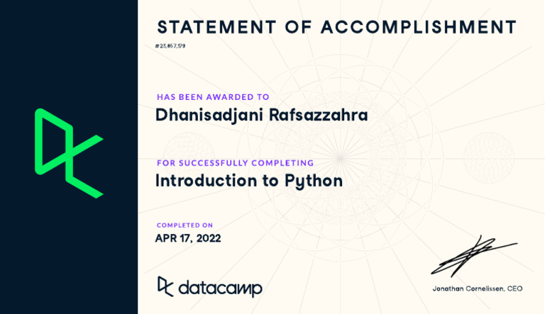 Introduction To Python Dhanisadjani Rafsazzahra PDF