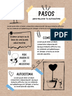 Cartel Poster Pasos para Mejorar La Autoestima Doodle Marrón y Blanco