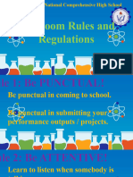 Classroom Rules and Regulations