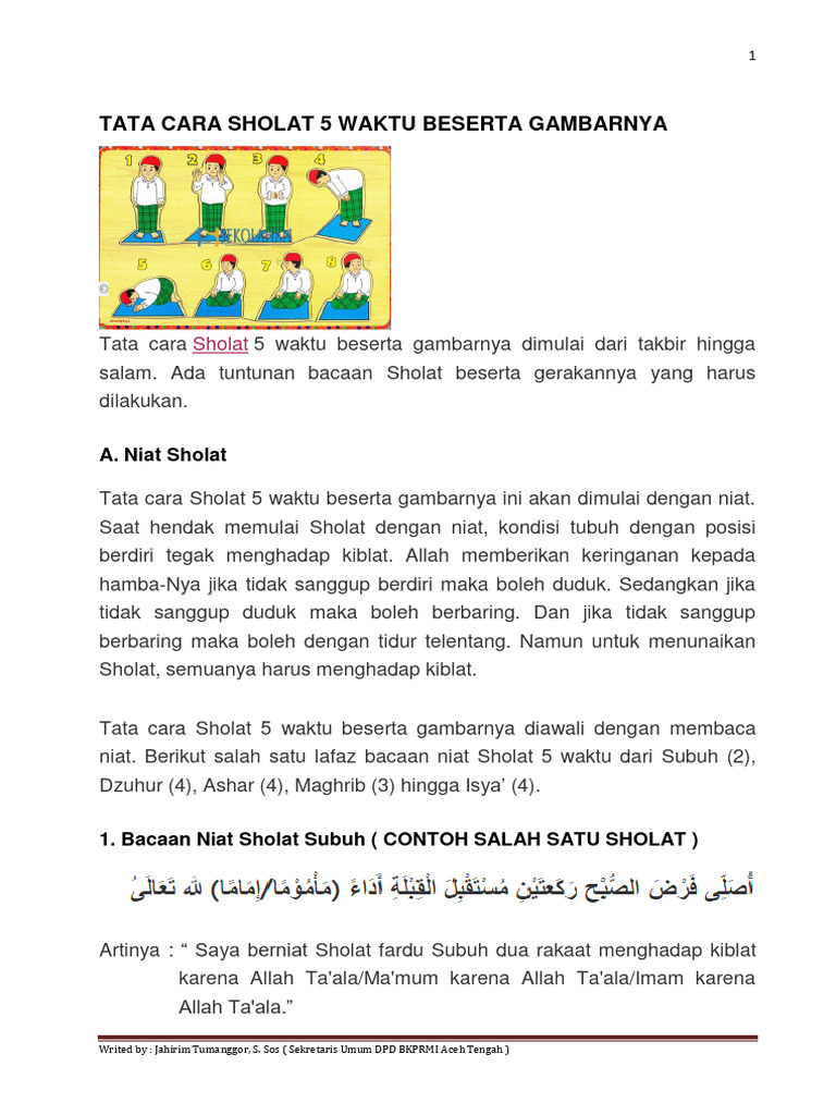 Tata Cara Sholat 5 Waktu Beserta Gambarnya Pdf