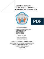 Makalah Sosiologgi TTG Akibat Kemajuan Teknologi