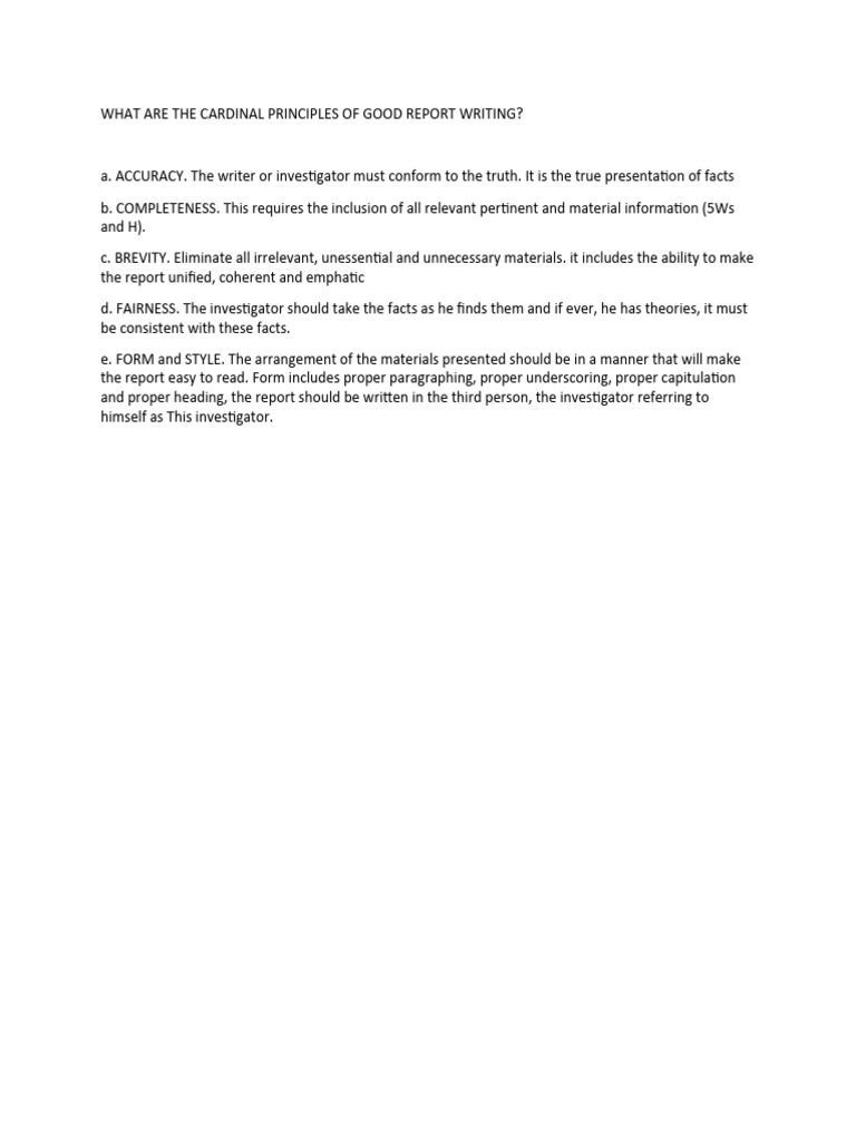 What Are The Elements Of Good Report Writing