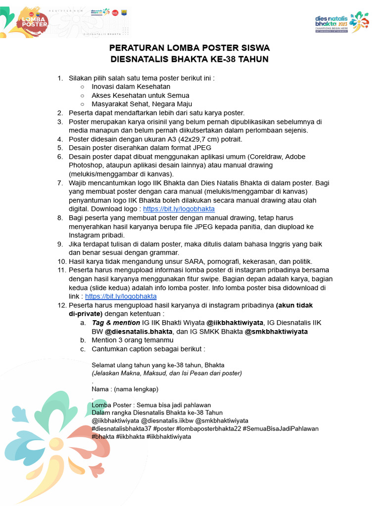 Peraturan Lomba Poster 2023 Pdf