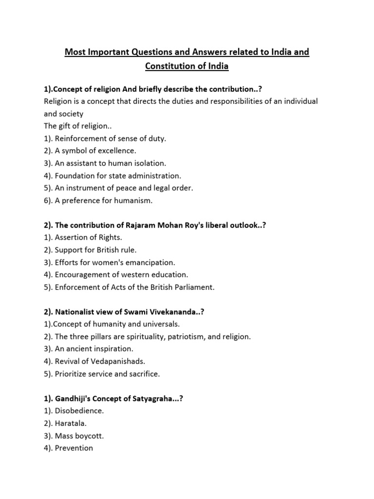 most-important-questions-and-answers-related-to-india-and-constitution