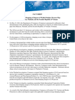 Fact Sheet Commerce Finds Dumping of Imports of Welded Stainless Pressure Pipe From Malaysia, Thailand, and The Socialist Republic of Vietnam