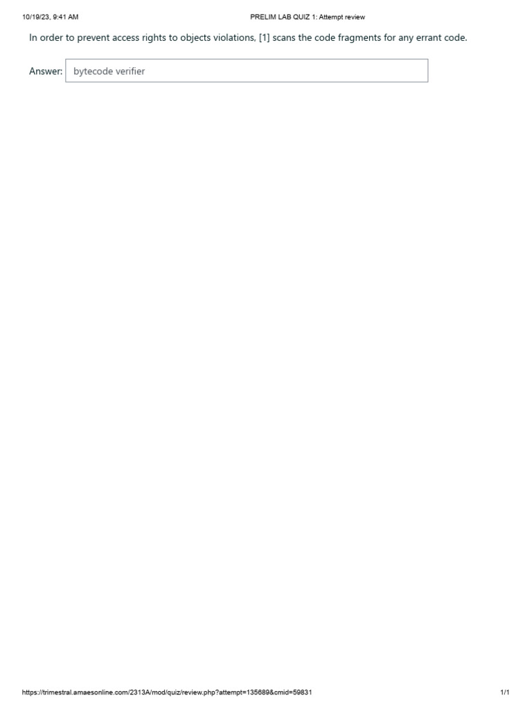 PRELIM LAB QUIZ 1 - Attempt Reviewadadadadwasd | PDF