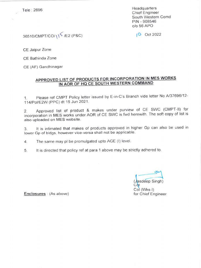 Approved List of Products Ce SWC Wef 01 Oct 2022 | PDF