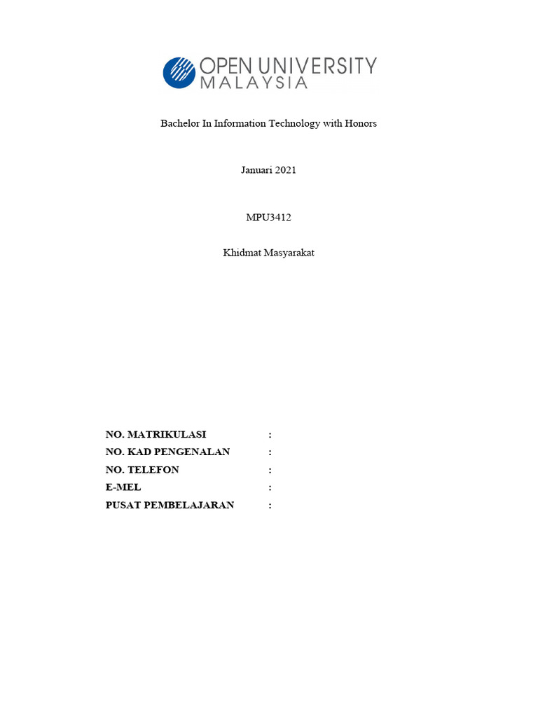 Assignment Mpu34121 | PDF