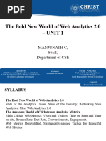 UNIT 11 - The Bold New World of Web Analytics 2.0