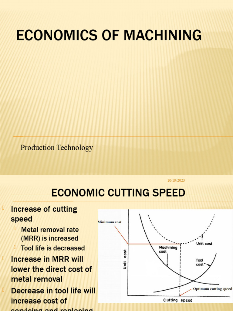 Economics of Machining 1 | PDF | Machining | Mechanical Engineering