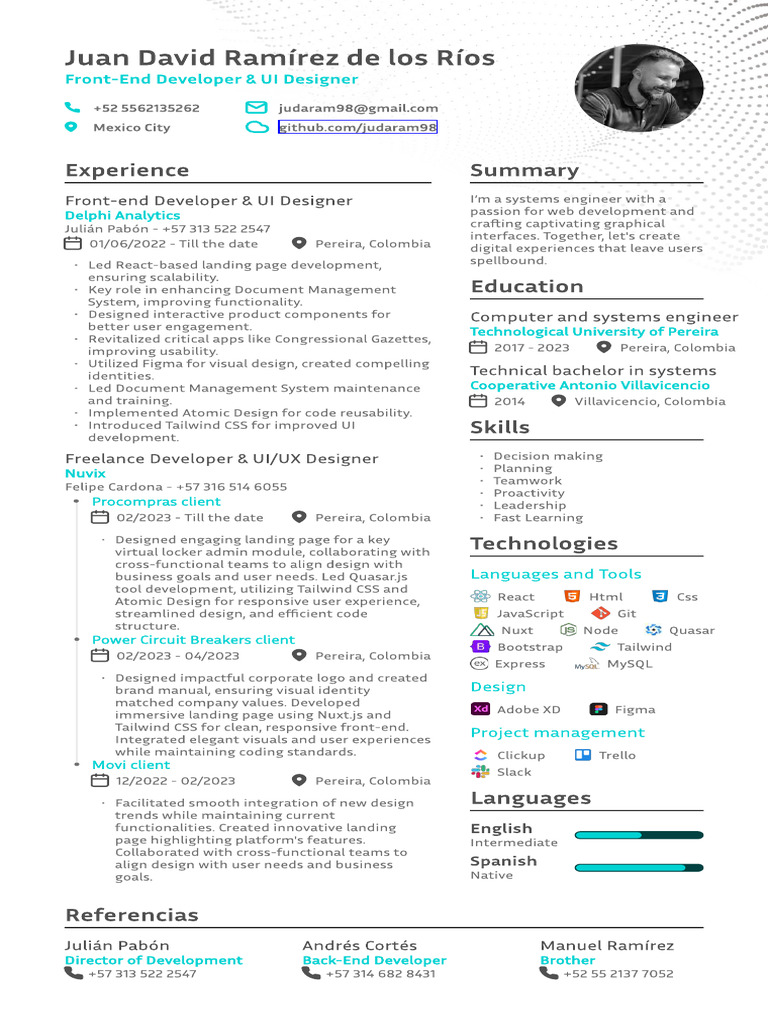 Front-End Developer & UI Designer Resume | PDF | User Interface ...