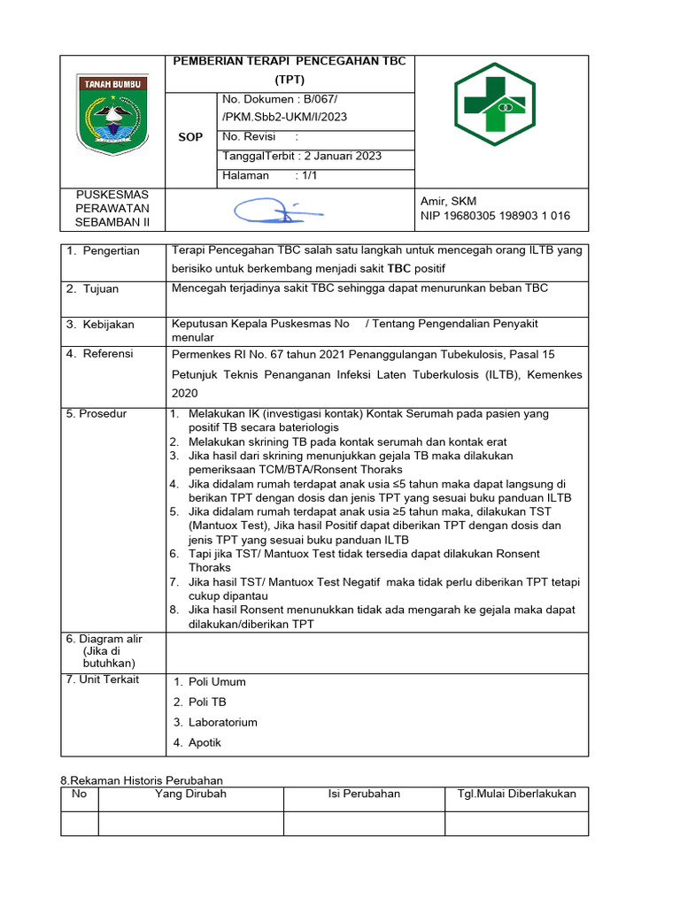 Sop Pemberian Tpt Edit Pdf