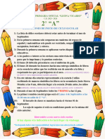 Indicaciones Inicio de Ciclo Escolar 2 A