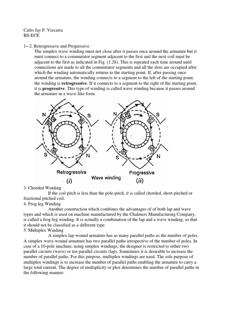 Understanding Multiplex Winding Techniques | PDF | Series And Parallel ...