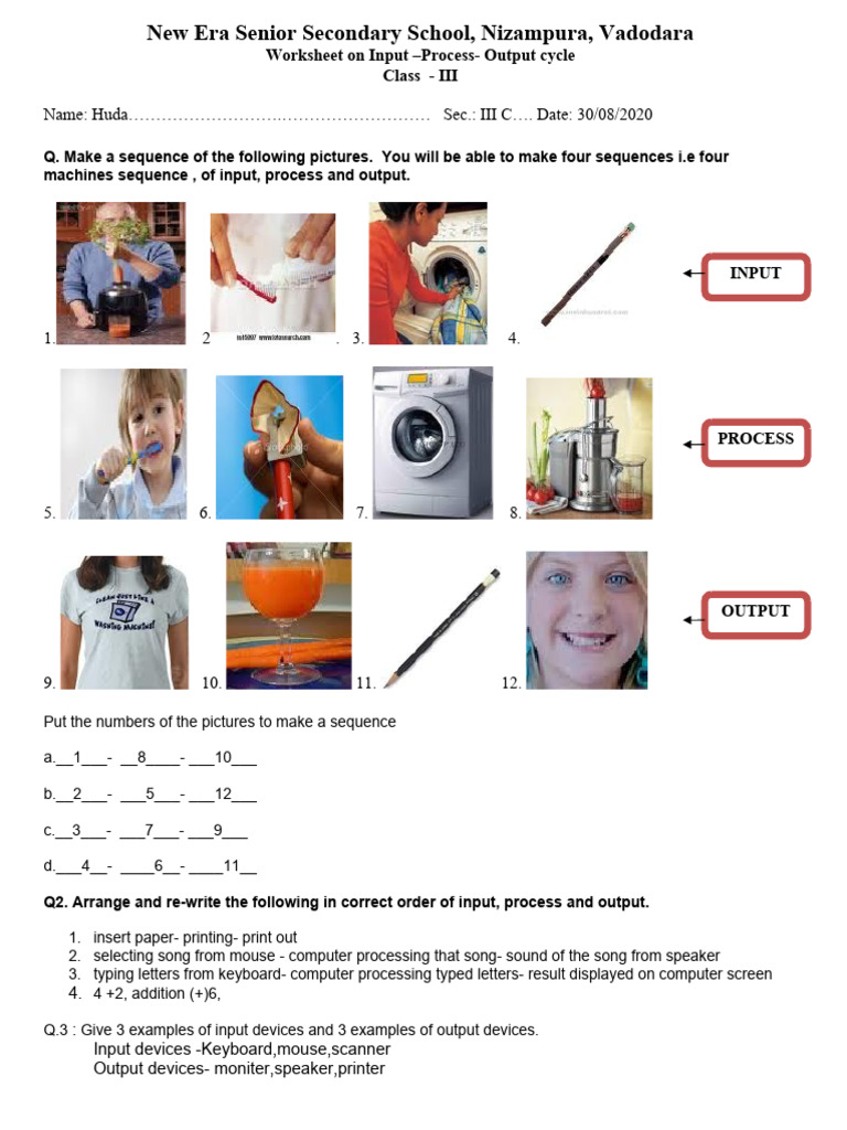 class 3- IPO Cycle worksheet | PDF