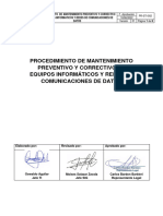 PR Sti 002 Mantenimiento Preventivo y Correctivo de Equipos Informaticos y Redes de Comunicaciones de Datos