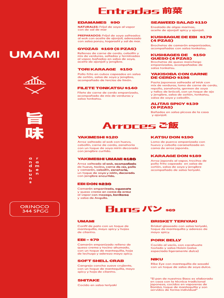 UMAMI Menu 14marzo | PDF