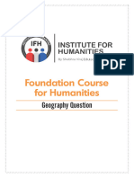 Institute For Humanities (Geography Questions 2)