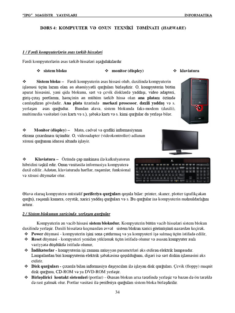 Komputerin Esas Qurguari 1 1 | PDF